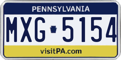 PA license plate MXG5154