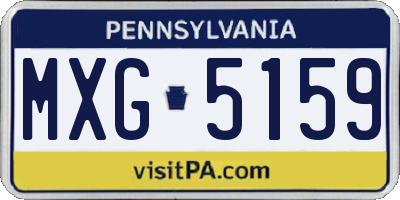PA license plate MXG5159