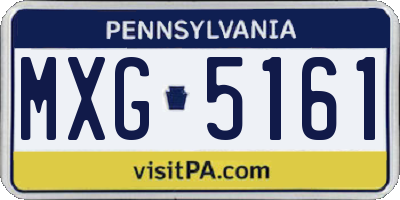 PA license plate MXG5161