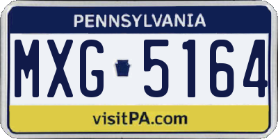 PA license plate MXG5164