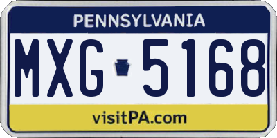 PA license plate MXG5168
