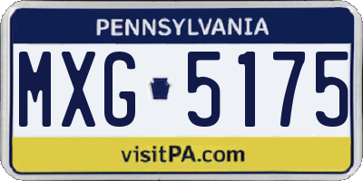 PA license plate MXG5175