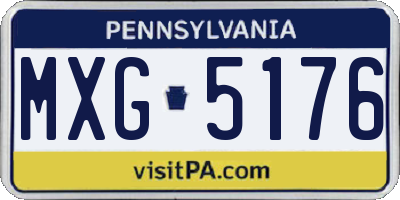 PA license plate MXG5176