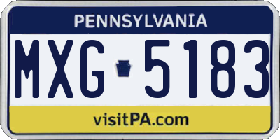 PA license plate MXG5183