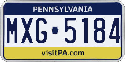 PA license plate MXG5184