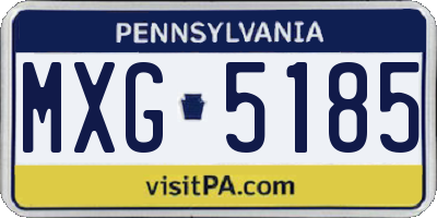 PA license plate MXG5185