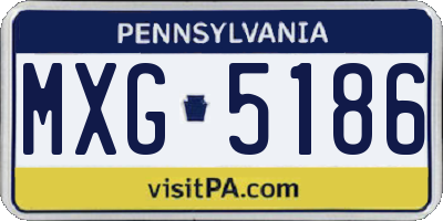PA license plate MXG5186
