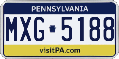 PA license plate MXG5188