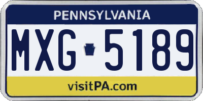 PA license plate MXG5189