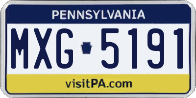 PA license plate MXG5191