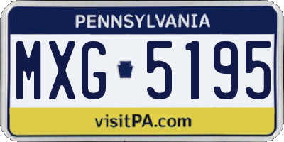 PA license plate MXG5195