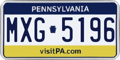 PA license plate MXG5196