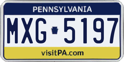 PA license plate MXG5197