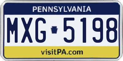 PA license plate MXG5198