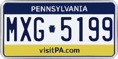 PA license plate MXG5199