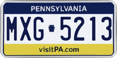 PA license plate MXG5213