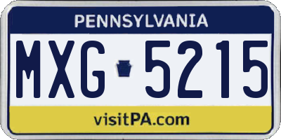 PA license plate MXG5215