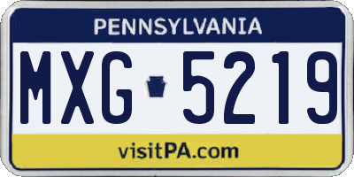 PA license plate MXG5219