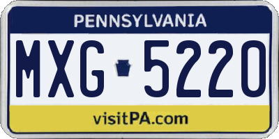 PA license plate MXG5220
