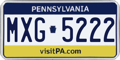 PA license plate MXG5222