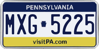 PA license plate MXG5225