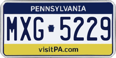 PA license plate MXG5229