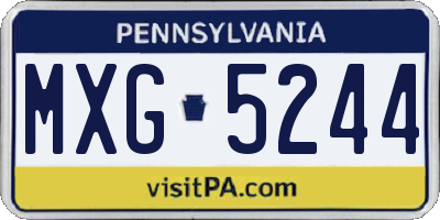 PA license plate MXG5244