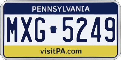 PA license plate MXG5249
