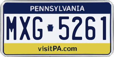 PA license plate MXG5261