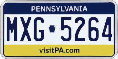 PA license plate MXG5264