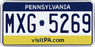 PA license plate MXG5269