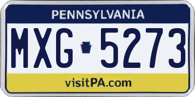 PA license plate MXG5273