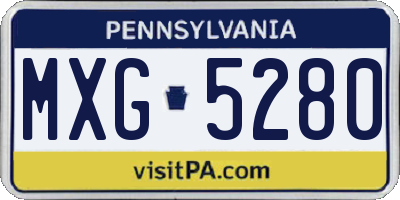 PA license plate MXG5280