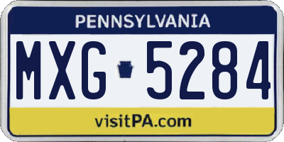 PA license plate MXG5284