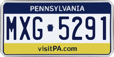 PA license plate MXG5291