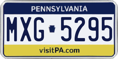 PA license plate MXG5295