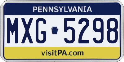 PA license plate MXG5298
