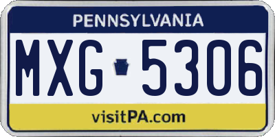 PA license plate MXG5306