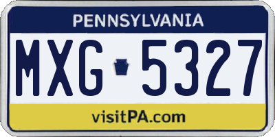 PA license plate MXG5327