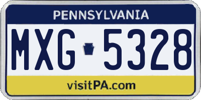 PA license plate MXG5328