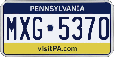 PA license plate MXG5370