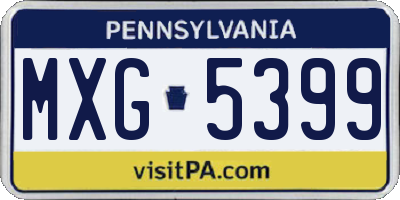 PA license plate MXG5399