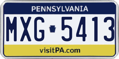 PA license plate MXG5413