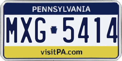 PA license plate MXG5414