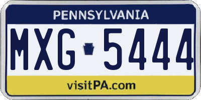 PA license plate MXG5444