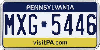 PA license plate MXG5446