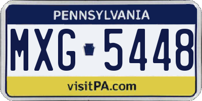 PA license plate MXG5448
