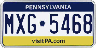 PA license plate MXG5468
