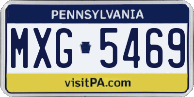 PA license plate MXG5469