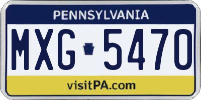 PA license plate MXG5470